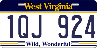 WV license plate 1QJ924