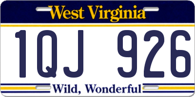 WV license plate 1QJ926