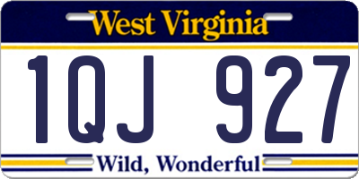 WV license plate 1QJ927