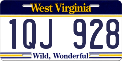 WV license plate 1QJ928