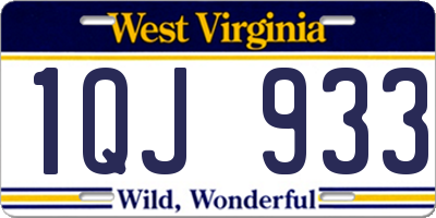 WV license plate 1QJ933