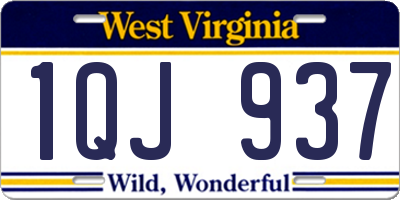 WV license plate 1QJ937