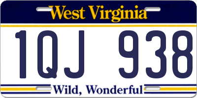 WV license plate 1QJ938