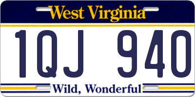 WV license plate 1QJ940
