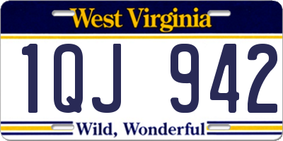 WV license plate 1QJ942