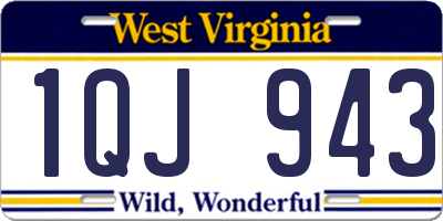 WV license plate 1QJ943