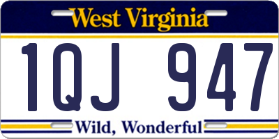 WV license plate 1QJ947