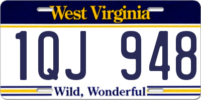 WV license plate 1QJ948