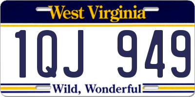 WV license plate 1QJ949
