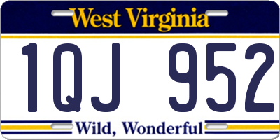 WV license plate 1QJ952