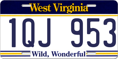 WV license plate 1QJ953
