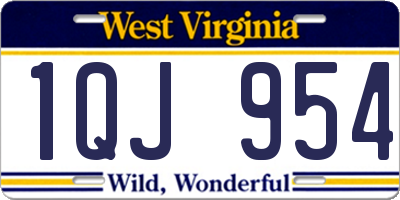 WV license plate 1QJ954