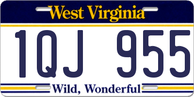 WV license plate 1QJ955
