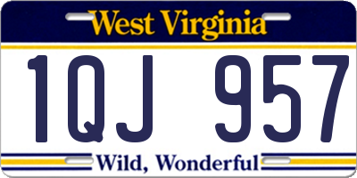 WV license plate 1QJ957