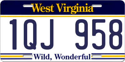 WV license plate 1QJ958