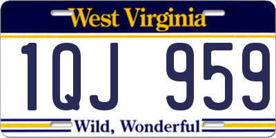 WV license plate 1QJ959