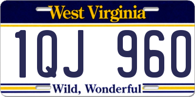 WV license plate 1QJ960