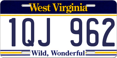 WV license plate 1QJ962