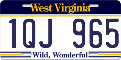 WV license plate 1QJ965
