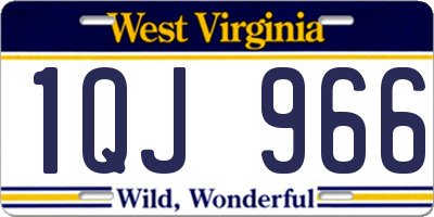 WV license plate 1QJ966