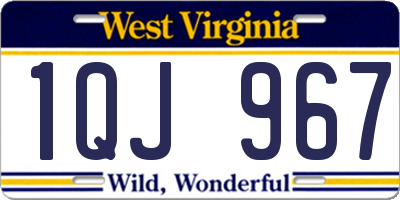WV license plate 1QJ967