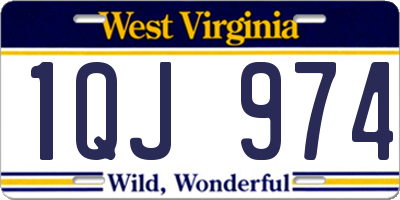 WV license plate 1QJ974