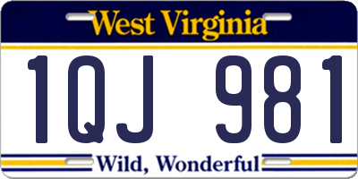WV license plate 1QJ981