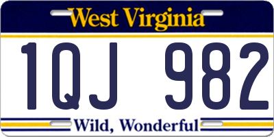 WV license plate 1QJ982