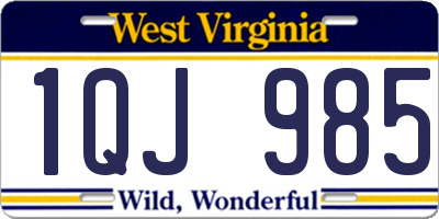 WV license plate 1QJ985