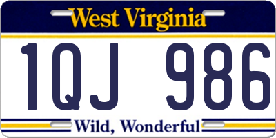 WV license plate 1QJ986
