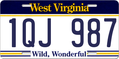 WV license plate 1QJ987