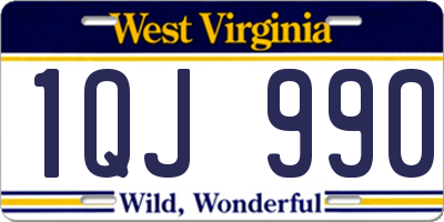 WV license plate 1QJ990