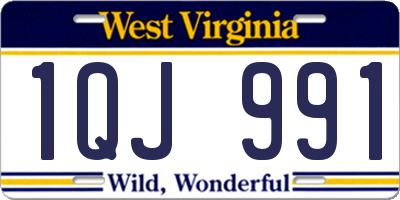 WV license plate 1QJ991