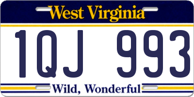 WV license plate 1QJ993