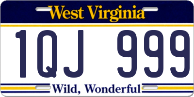 WV license plate 1QJ999