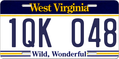 WV license plate 1QK048