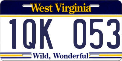 WV license plate 1QK053
