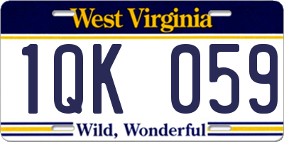 WV license plate 1QK059