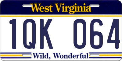 WV license plate 1QK064