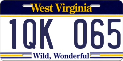 WV license plate 1QK065
