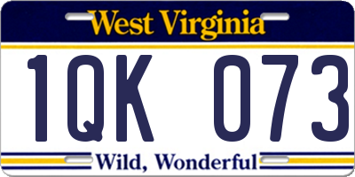 WV license plate 1QK073