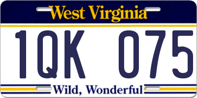 WV license plate 1QK075