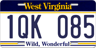 WV license plate 1QK085