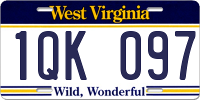 WV license plate 1QK097