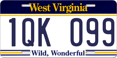 WV license plate 1QK099