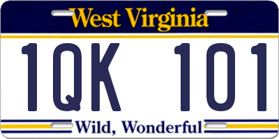 WV license plate 1QK101