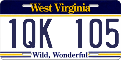 WV license plate 1QK105
