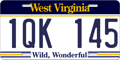 WV license plate 1QK145