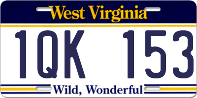 WV license plate 1QK153