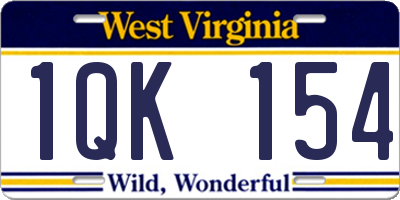 WV license plate 1QK154